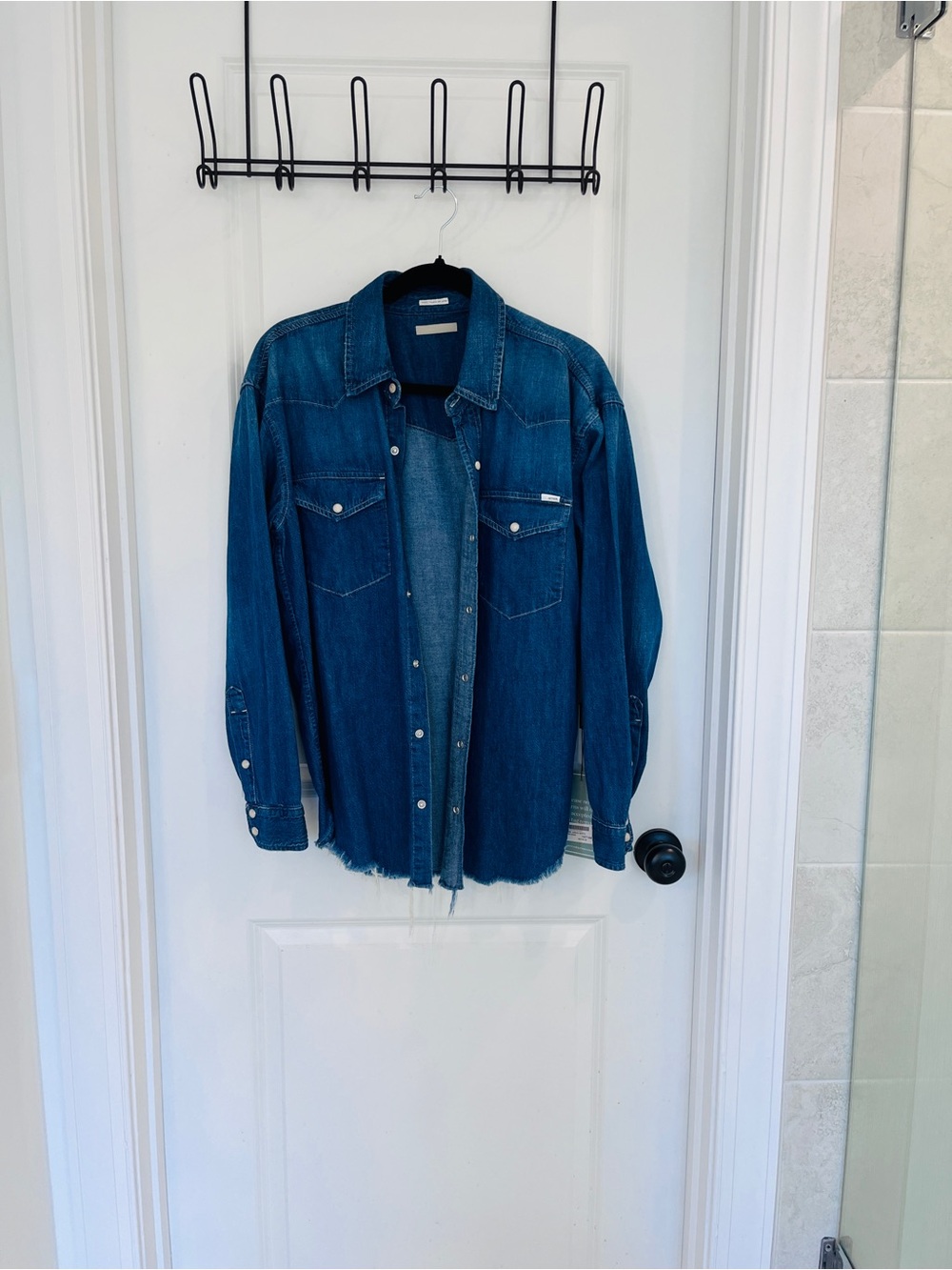 Brand New MOTHER Dark Blue Western Denim Shirt Jacket